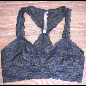 Free People Grey Lace Racerback Bralette SIZE: S